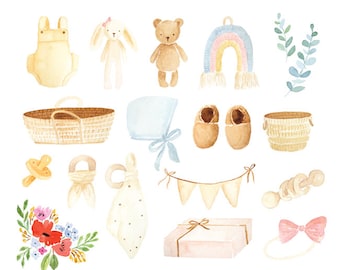 Watercolor Illustrations Pack - The Newborn