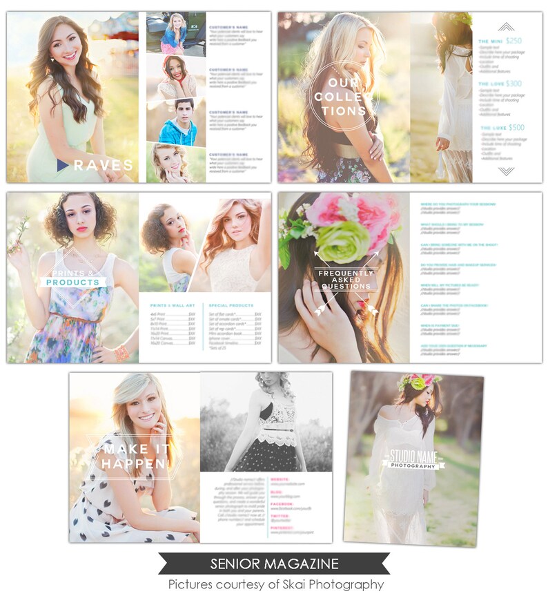 Senior Photography Digital Magazine INSTANT DOWNLOAD Bright Day E903 image 2