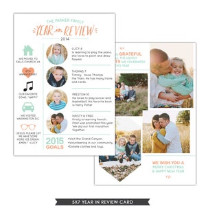 5x7 Year in review card - Instant download - e1165
