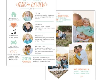 5x7 Year in review card - Instant download - e1165