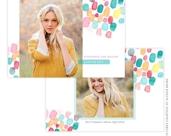 INSTANT DOWNLOAD - Graduation announcement - Photoshop Templates - E1487