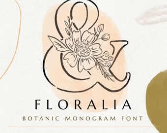 Floralia Botanic Alphabet Font + Illustrations