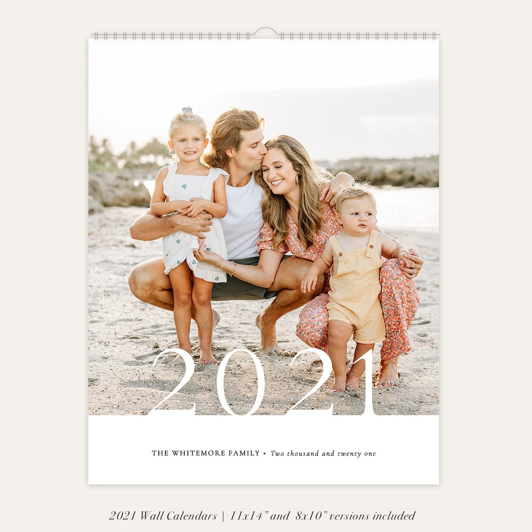 Wall Photo Calendar 11x14 and 8.5x11 Template Clean Etsy