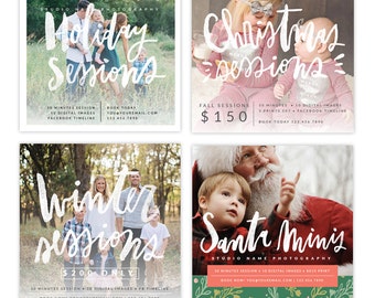 INSTANT DOWNLOAD -  Square Christmas Marketing Board bundle - Photoshop template - E1394