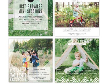 INSTANT DOWNLOAD -  Square photography mini session designs bundle - Photoshop template - E1069