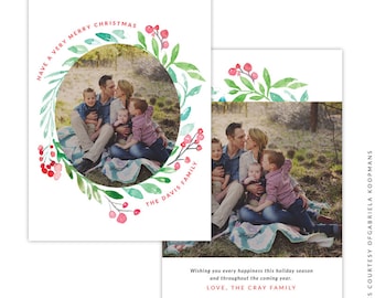 Christmas 5x7 Photo Card - Instant download - e1515