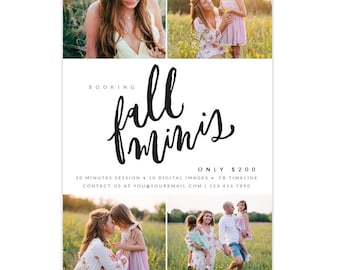 Photography Marketing board - Fall mini sessions - photoshop template - E1325