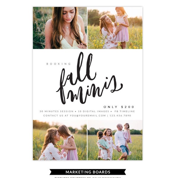 Photography Marketing board - Fall mini sessions - photoshop template - E1325