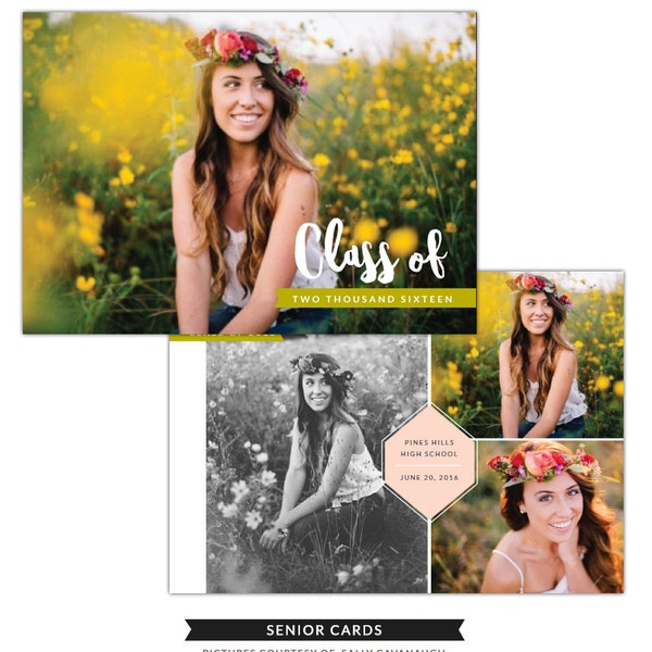 INSTANT DOWNLOAD - Graduation announcement - Photoshop Templates - E1282