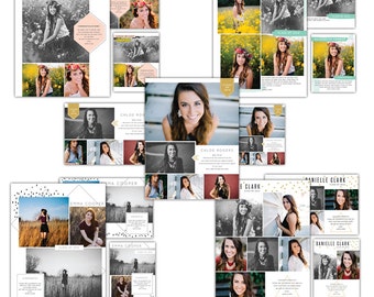 INSTANT DOWNLOAD - Senior Yearbook Ads | Collection - Photoshop template - E1273