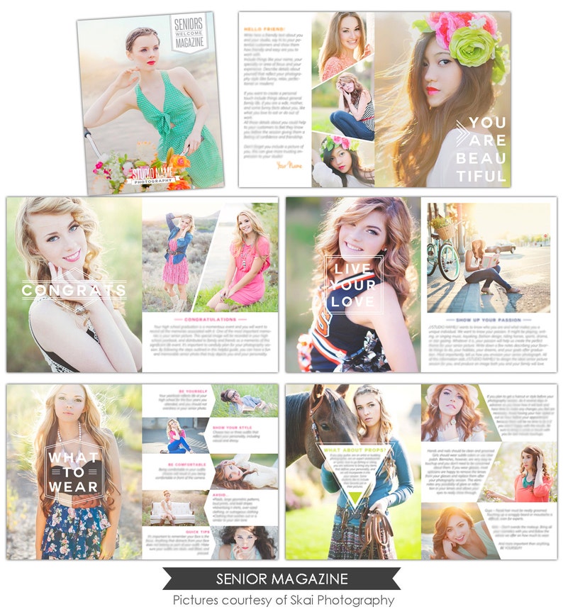 Senior Photography Digital Magazine INSTANT DOWNLOAD Bright Day E903 image 1