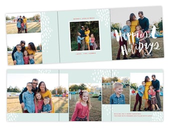 INSTANT DOWNLOAD - 5x5 Christmas Accordion Card Photoshop Template - E1417
