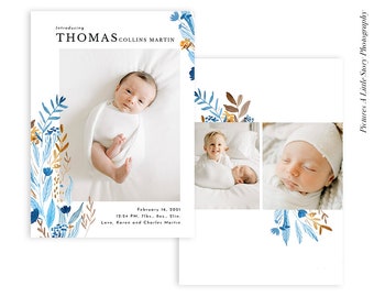 Birth Announcement Photocard | Floral Arrival