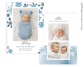 Quarantine Birth Announcement Photocard | Winter Snow