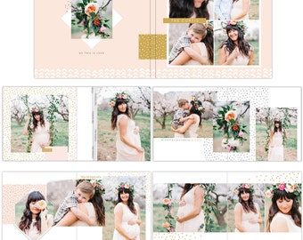 INSTANT DOWNLOAD - 12x12  Album template - Romantic garden - e1096