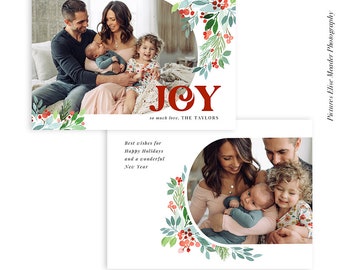 Christmas Photocard Template | Joyful Berries