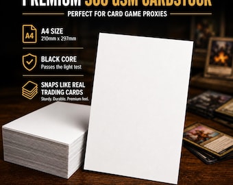 MTG Proxy Cardstock Black Core 300gsm A4 Glossy, TCG Proxy Paper