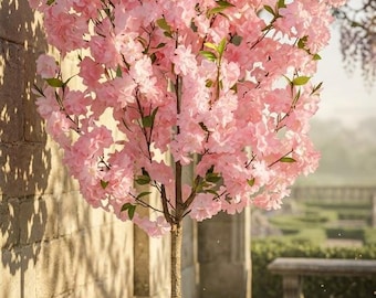 Fleur de cerisier artificielle 4 pi | Décoration d'intérieur rose Sakura