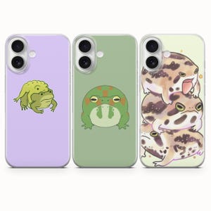 Grumpy Frog Phone Case Kawaii Funny Frog Cover for iPhone 17 Pro Max, 16e, 15, 14, 13 & Samsung S26 Ultra, S25 FE, A57, A56, Pixel 10,9
