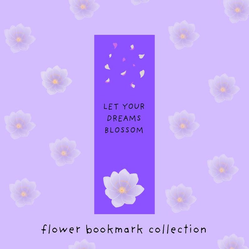 Floral Bookmark Bundle Printable | Digital Bookmarks PDF | Flower ...