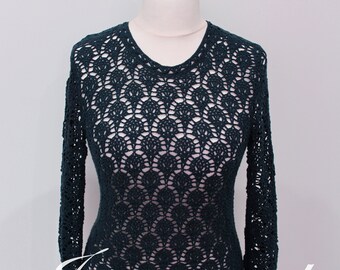 Dames elegante Blouse, Lace top blouse, gehaakte handgemaakte, op maat gemaakt.