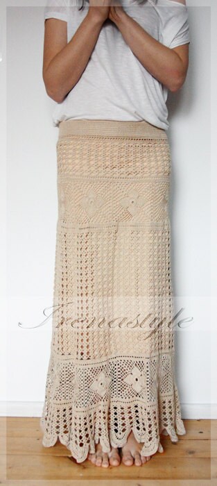 Crochet Skirt . Lace Skirt Maxi .cowboy Style . Crochet | Etsy