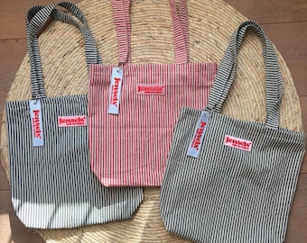 Gestreepte totebag
