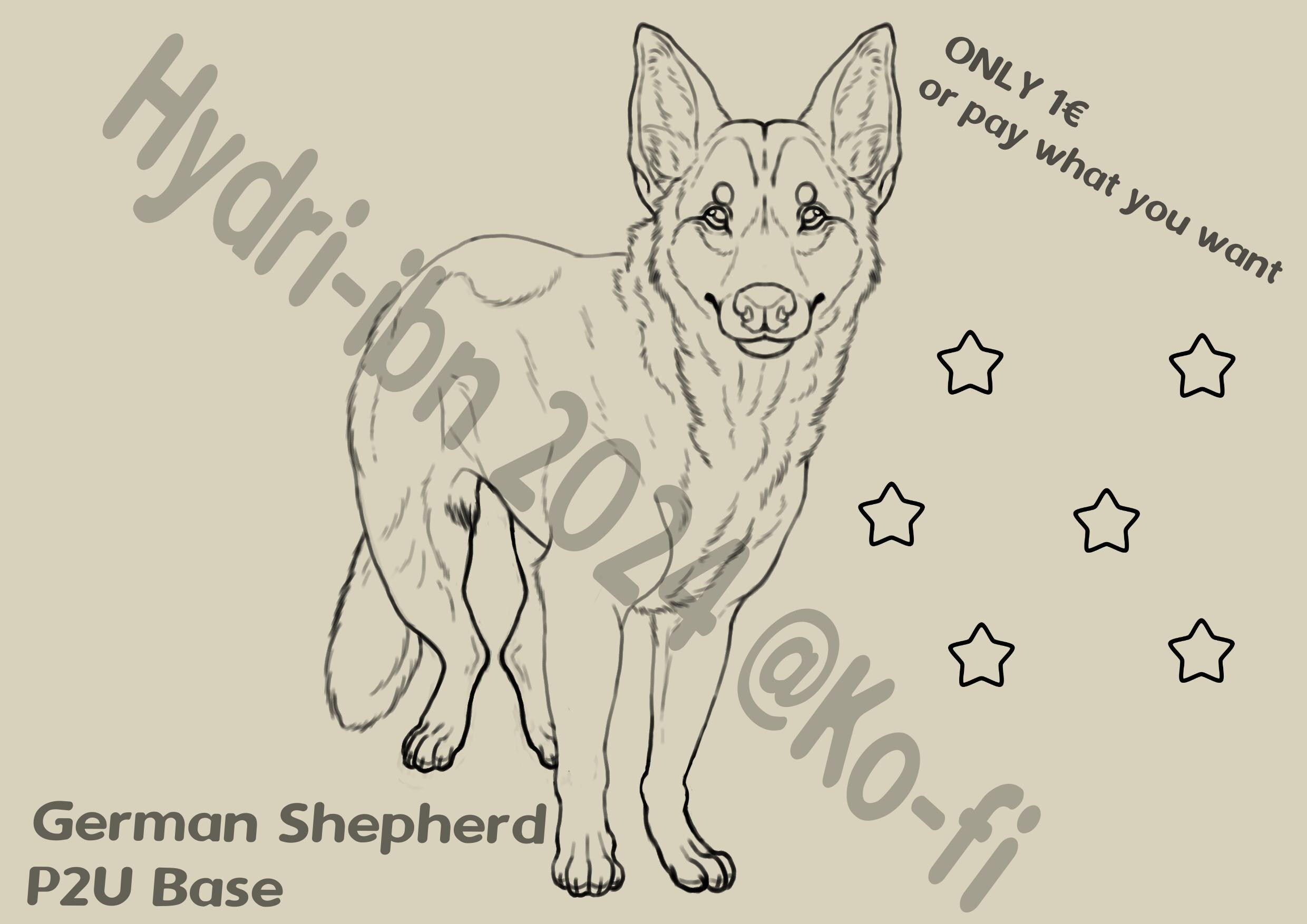 German Shepherd Base P2U [krita File Included] - Etsy