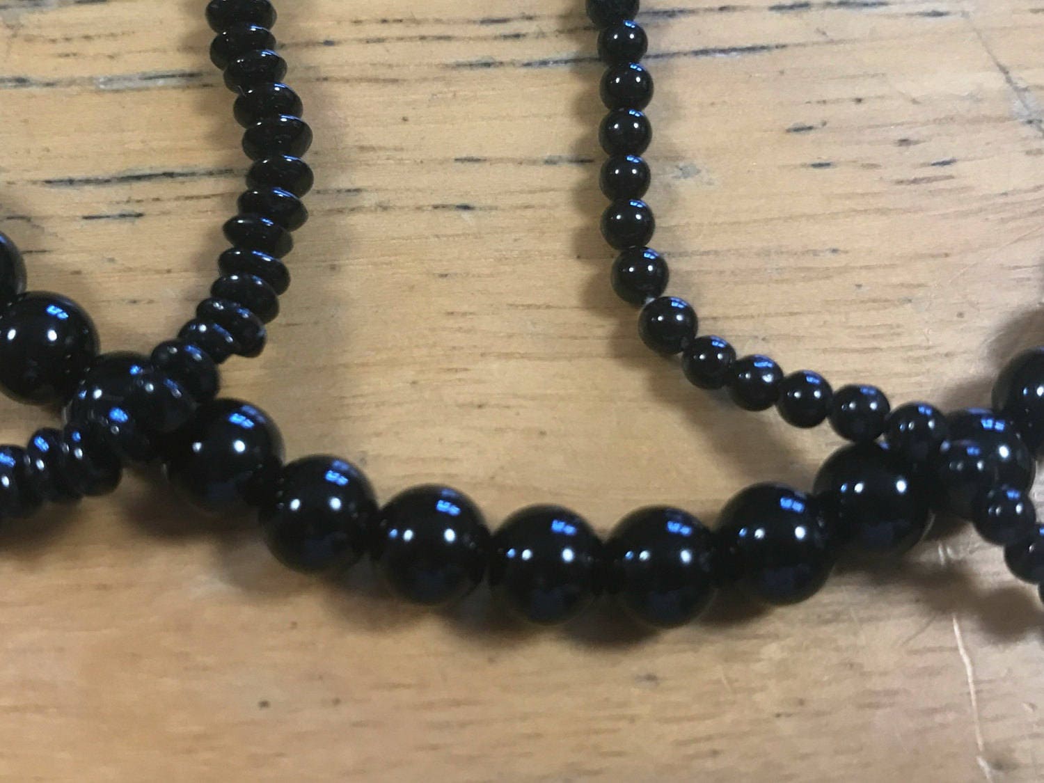 Black Tourmaline Stone Necklace, 6mm Black Tourmaline Stone Bead ...
