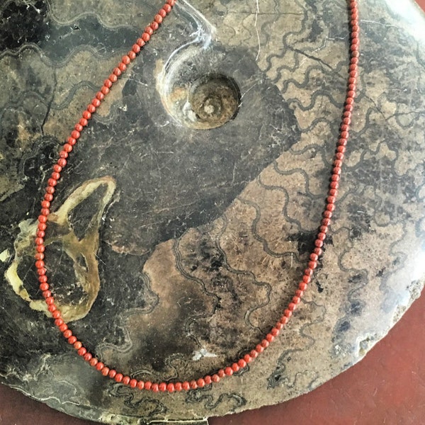 Super Tiny 1.5-2mm Red Jasper Stone Necklace, Natural Red Jasper Stone  Necklace / Choker, Short Necklace , Natural Red Stone, Burnt Orange