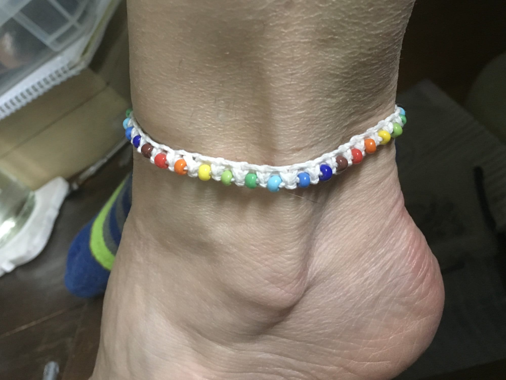 Beaded Hemp Ankle Bracelet - Happy Hour Projects