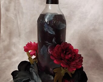 Vintage Gothic Lighted Wine Bottle
