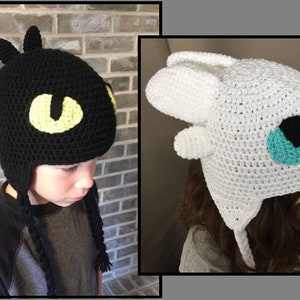 Toothless & Light Fury, How to Train Your Dragon hat **PATTERN ONLY**