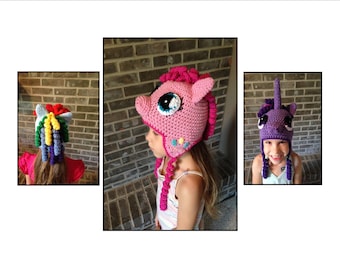 My Little Pony Hat, hat pattern + mix and match cutie marks, (choose 3 out of 10) **PATTERN ONLY**