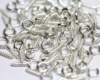10 x 5mm 1000 Pieces Small Screw Eye Pins,Mini Metal Hoop peg Screw Eye Pin Hooks for Arts /& Crafts Projects Cork Top Bottles Charm Bead DIY Jewelry Making Findings