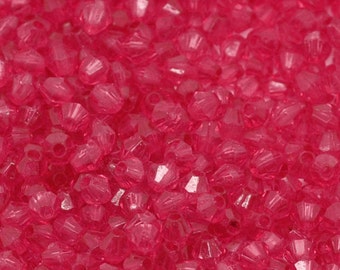 Bulk 200 Pink Beads 4mm Plastic Bicone Beads US Seller pa126
