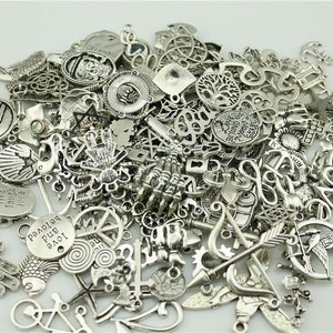 Bulk 20 Charm Mix Random Assortment Charms Antique Silver US Seller  ts731