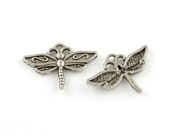 3 Dragonfly Charms Tibetan Antique Silver 23 x 16 mm US Seller ts1964