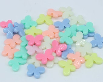 40 Butterfly Spacer Beads color mix 17 x 13 mm Plastic US Seller pa150
