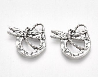 3 Dragonfly Charms Antique Silver 18 x 17 mm US Seller ts1921