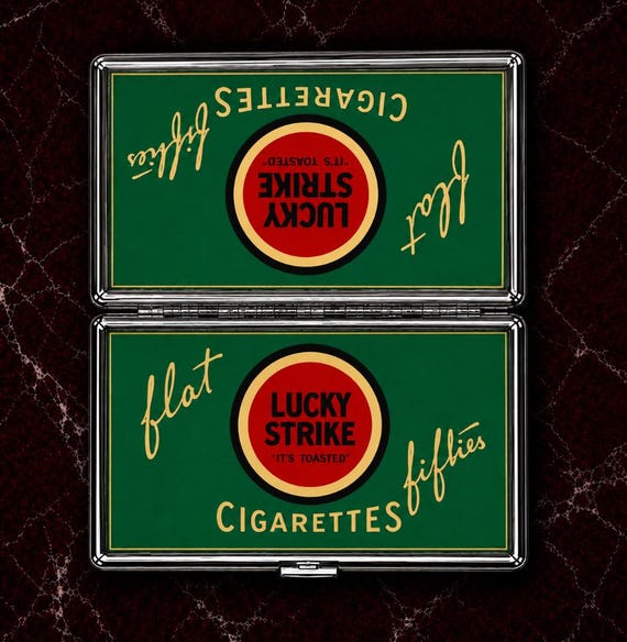 lucky cigarette case Strike pinup advertisement Handmade Accessory FREE SHIPPING Chinese God of Wealth Cigarette