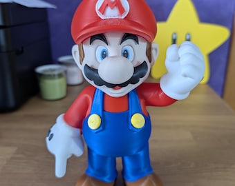Super Mario 3D Figurine (23 cm) - Handmade Collectible Action Figure - Nerd Decoration, Gamer Gift, PLA Print