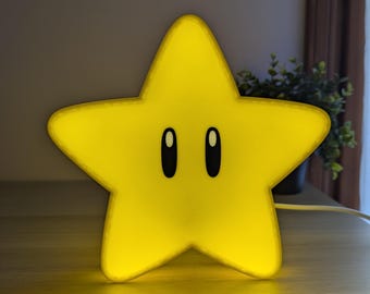 Super Mario 3D Sterrenlamp | Superster LED-lichtbak | Nachtlampje voor kinderkamers | Gamingdecoratie | Nerdcadeau