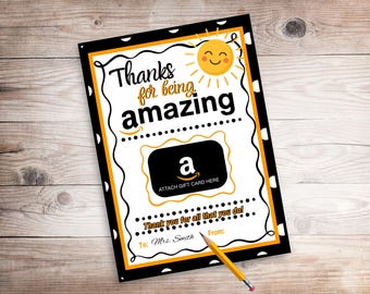 Porta carte regalo Amazon stampabile, biglietto di ringraziamento fantastico (download digitale)