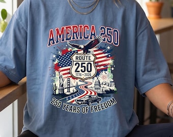 America 250 Shirt, Route 250 Vaterländisches T-Shirt, 1776 2026 USA Freiheit Road Trip 4. Juli Geschenk
