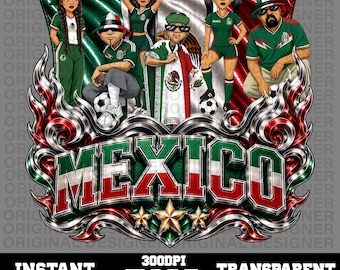Homies PNG, Mexico Soccer png, Mexico Football Clipart, lil homies Mexico sublimation, soccer cricut, chicano soccer, Mexico flag, chola PNG