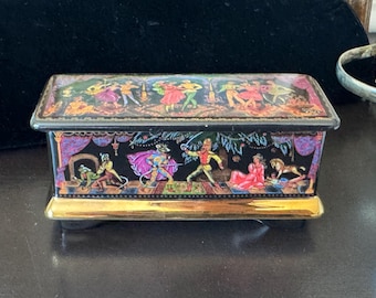 Vintage 1991 Ardlev Elliott & Sons Russische Nussknacker Ballett Spieluhr mit 22K Goldverzierung