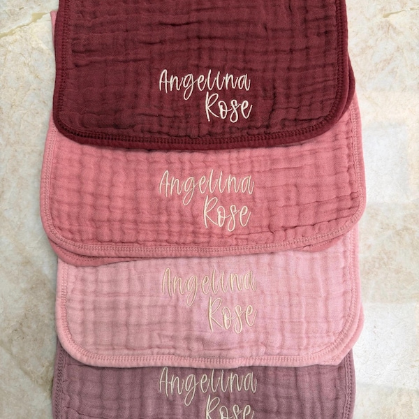 Paño de muselina personalizado para eructar, nombre bordado, regalo personalizado para baby shower