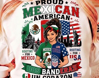 Mexico VS USA Soccer Football PNG , Proud Mexican American sublimation design