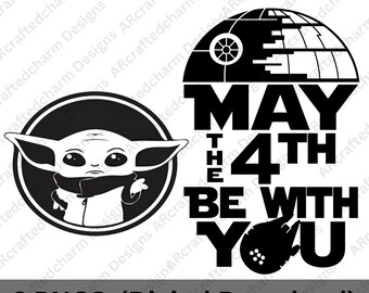 2 PNG of May the 4th be with you , Baby Yoda star wars png , may the fourth png